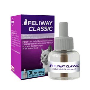 Caja y repuesto de 48ml para el difusor de feromonas Feliway Classic de Ceva, para gatos.
