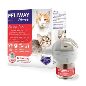 Kit de inicio de Feliway Friends de Ceva, con difusor y repuesto para reducir los conflictos entre gatos.