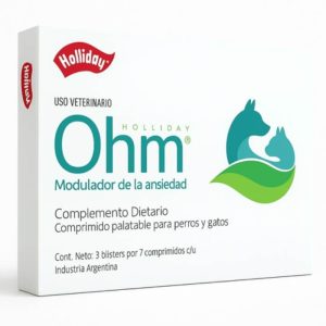 Caja de Ohm de Holliday Scott, modulador de la ansiedad con Triptófano y Valeriana para perros y gatos.